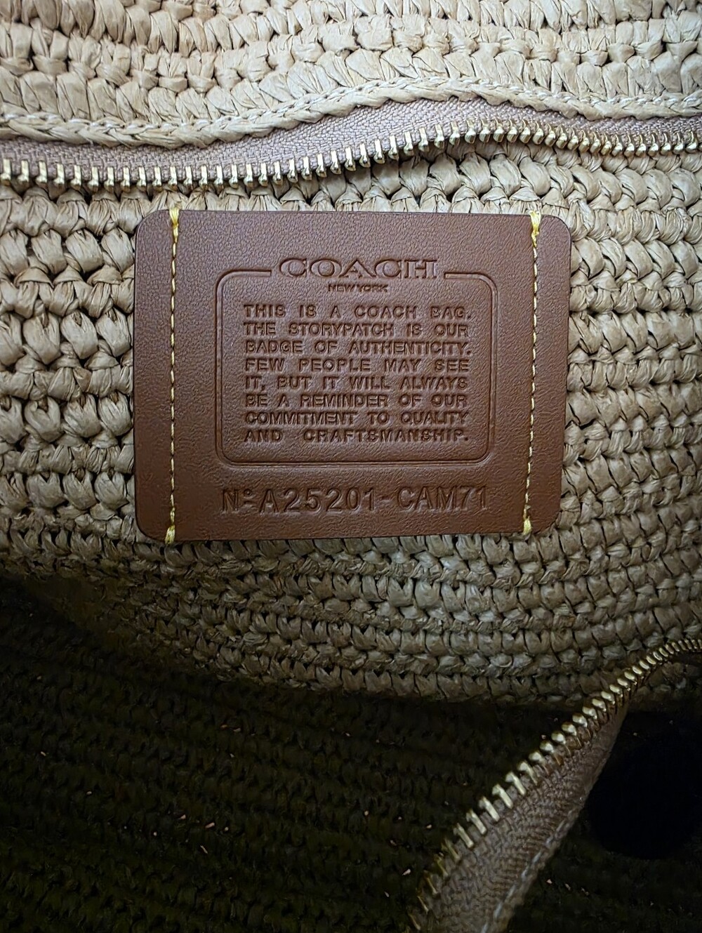 Coach Cargo Tote, Straw - Picture 5 of 8